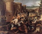 朱塞佩 塞萨利 : St Clare With The Scene Of The Siege Of Assisi